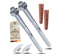 DL-pro Juego de montaje M10 x 140 mm para lavabo, baño, tacos y material de fijación