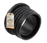 DL-pro Manguito para sifón de 1 1/2 pulgadas interior, exterior apto para manguito HT DN 50, junta de goma/conector para lavabo/lavabo/cocina, profundidad de inserción 30 mm, altura total aprox. 34 mm
