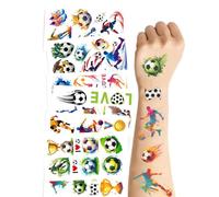 DLPRK 20 Unidades de Tatuajes Temporales Adhesivos, Pegatinas, Fútbol para Cumpleaños Infantiles, Regalos Fútbol Niños, Tatuajes Brillantes para Fiesta de Fútbol, Regalo para Niños de 4 a 12 Años