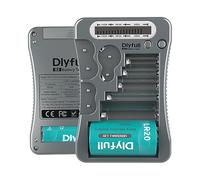 Dlyfull Comprobador de batería LCD universal para pilas AA AAA C D 9 V para CR123A CR2 CRV3 2CR5 CRP2 batería para pilas de botón de 1,5 V y 3 V, color gris