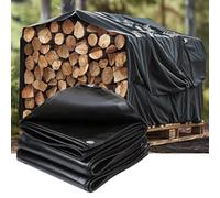 DMCHENGMA Lona de Lona Negra de 500 g/㎡ - Cubierta de Lona de poliéster Resistente al Agua Resistente a los Rayos UV para Camping y jardín - Lonas para leña(2x5m)