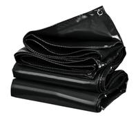 DMCHENGMA Lona de Lona Negra de 500 g/㎡, Lona Impermeable Resistente, 1x1,8 m/5x6 m, Resistente a la Intemperie, para Muebles de Exterior y Cubierta de Techo de cobertizo con Ojales(1.2x1.5m)