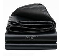DMCHENGMA Lona Negra de 500 g/m², Lona Resistente, 1x2m/ 1,2x1,5m/1,5x3m/2x6m, Lonas Impermeables Multiusos para Exteriores con Ojales(5x7m)