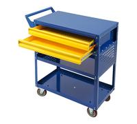 dmiuiou Carro de carro de 5 niveles de acero carro de montaje con 2 cajones | Carro de herramientas con 4 ruedas, 181 kg, para garaje, taller y almacén