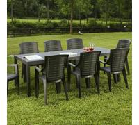 Dmora - Mesa de Exterior Susa, Estante Rectangular Extensible para Comedor, Mesa de jardín Extensible, 100% Fabricada en Italia, 150 x 90 x 72 cm, Antracita