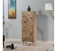 Dmora Scarpiera Deimos, Mobile portascarpe, Armadio da ingresso Multiuso, Mobiletto per Calzature, 50x38 h135 cm, Quercia e Noce