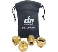 DN Autogas Parts Juego de 4 adaptadores para botellas de gas GLP, cilindro alemán G.12 a países europeos, adaptadores de llenado de GLP, kit de viaje de propano de latón con bolsa