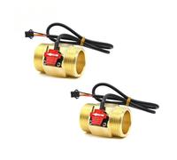 DN32-T 3-120L/min Sensor de flujo efecto Hall agua BSP G1 1/4 "extremo roscado DN32 conexión 3% medidor error Easy to install and operate(2PCS)