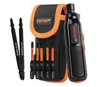 DNIPRO-M Destornillador Eléctrico Inalámbrico, 3,6V, Doble Modo 1,2 Nm + 8 Nm Manual, USB-C, Luz LED, 280 RPM, Portabits Magnético HEX 6,35 mm, Kit con Puntas - CSD-36X