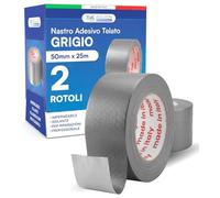 DNK TRADE Cinta adhesiva de tela americana de 50 mm x 25 m, color gris, aislante e impermeable para reparaciones profesionales y bricolaje, adherencia multisuperficie, metal, plástico y madera - 2