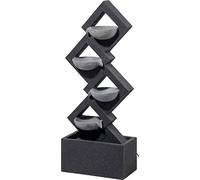 dobar® Fuente Grande de jardín Vesta Design 96180e, 4 Cuencos, iluminación LED, Cascada Exterior, poliresina, Fuente para jardín, terraza, balcón, 41 x 21 x 100,5 cm