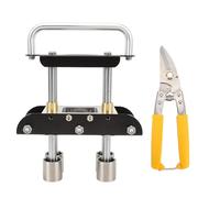 Dobladora de chapa metálica con rodillo angular de 0 a 90 grados y tijeras, rodillo en forma de V para canaletas y deflectores de tejado, altura de doblado ajustable de 13 a 130 mm (Negra)