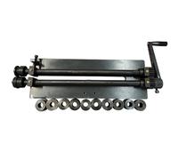 Dobladora de hojas giratoria manual con 6 moldes, prensa de borde de bolas para enrutamiento de precisión y fabricación de metal, ideal para proyectos de taller