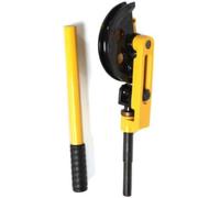 Dobladora manual para tubos de metal, para tubos de 10-25 mm, de acero, en color y amarillo, con capacidad de doblado de 0 a 180 grados
