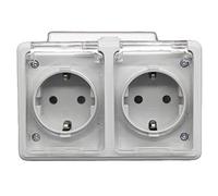 Doble base schuko. Doble base estanco para exterior IP54.