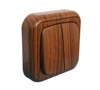 Doble conmutador de superficie 10a/250v~ color madera electro dh 36.48