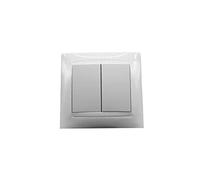 Doble interruptor empotrable, 2 posiciones, instalación en pared, adecuada para controlar luces y dispositivos eléctricos en casa.