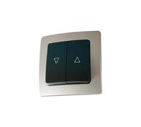 Doble pulsador con bloqueo para persianas, fácil instalación, control de apertura y cierre, ideal para seguridad y comodidad en el hogar.