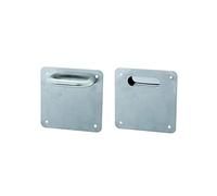 Doble tirador vertical Sena, placa cuadrada, inox 316L.