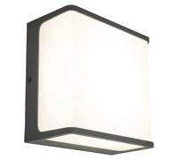Doblo Aplique exterior LED Flat (9 W, 8 x 15 x 15 cm, Negro mate, IP54)
