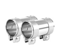 DOCAS Ø 45 mm x 125 mm de longitud tubo de escape universal, Abrazadera de tubo de escape de acero inoxidable, abrazaderas de escape con doble abrazadera sistema de escape universal(2 piezas)