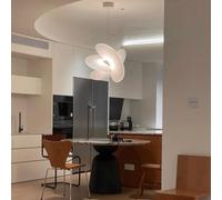 DOCJX Moderna Lámpara De Suspensión En Seda Artificial Estilo WABI-Sabi - Blanco Minimalista, E27 Ajustable, Iluminación De Techo para Salón, Cocina Y Dormitorio, Diseño Contemporáneo Y Natural(60CM)
