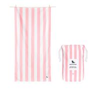 Dock & Bay Toalla de Playa - Secado Rápido, Sin Arena - Compacto, Ligero - Materiales 100% Reciclados - Incluye Funda - Cabana Light - Malibu Pink, Large (160x90cm, 63x35)