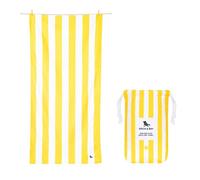 Dock & Bay Toalla de Playa - Secado Rápido, Sin Arena - Compacto, Ligero - Materiales 100% Reciclados - Incluye Funda - Cabana - Boracay Yellow, Large (160x90cm, 63x35)