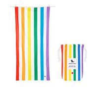Dock & Bay Toalla de Playa - Secado Rápido, Sin Arena - Compacto, Ligero - Materiales 100% Reciclados - Incluye Funda - Summer - Rainbow Skies, Large (160x90cm, 63x35)