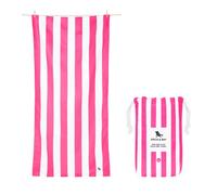 Dock & Bay Toalla de Playa - Secado Rápido, Sin Arena - Compacto, Ligero - Materiales 100% Reciclados - Incluye Funda - Cabana - Phi Phi Pink, Extra Large (200x90cm, 78x35)
