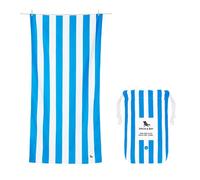 Dock & Bay Toalla de Playa - Secado Rápido, Sin Arena - Compacto, Ligero - Materiales 100% Reciclados - Incluye Funda - Cabana - Bondi Blue, Extra Large (200x90cm, 78x35)