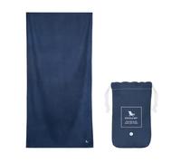 Dock & Bay Toalla de Playa - Secado Rápido, Sin Arena - Compacto, Ligero - Materiales 100% Reciclados - Incluye Funda - Essential - Deep Sea Navy, Large (160x90cm, 63x35)