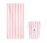 Dock & Bay Toalla de Playa - Secado Rápido, Sin Arena - Compacto, Ligero - Materiales 100% Reciclados - Incluye Funda - Cabana Light - Malibu Pink, Medium (130x70cm, 51x28)