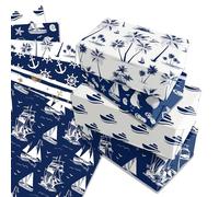DodelyGz Papel de regalo con temática náutica, 20 x 27 pulgadas, 12 hojas