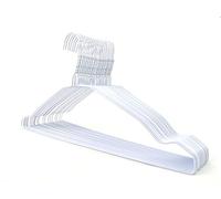 DODIN HOME 30 perchas de alambre blanco con muescas, perchas de metal que ahorran espacio con barra para pantalones para ropa, camisetas, vestidos