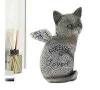 Dog and Cat Memorial Statues - Resin Pets Headstones, Weatherproof Grave Markers, Commemorative Pet Memorials | Suitable for Home Offices Cafes Bookstores Bookshelves Indoor Garden Balcony Outdoor