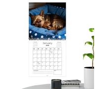 Dog Calendar 2026-8,27 pulgadas Monthly Wall Planner | Cute Dog Calendar - 150 g Paper Themed Planner con 12 meses de diseño para organizar eschedules de vacaciones y rutinas en oficinas