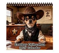 Dog Calendar - 2027 Calendar Cowboy Dog Western Thick Paper Monthly Planner