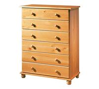 Dogar Altea Comoda 6 cajones, Pino, Miel, 100x78x39 cm