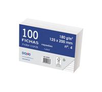 Dohe 30363 - pack de 100 fichas rayadas de cartulina blanca, 180 g, n?