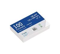 Dohe 30363 - Pack de 100 fichas rayadas de cartulina blanca, 180 g, nº 4, 125 x 200 mm