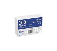 Dohe 30366 - pack de 100 fichas lisas de cartulina blanca, 180 g, nº