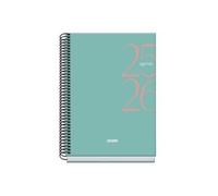 Dohe 52062 Agenda Escolar 2025-2026 A5 Tapa Cartón Forrado Día Página Modelo System Basic Verde