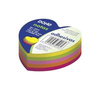 Dohe 75016 - Pack de 250 cubos de notas adhesivas en forma de "corazón", 70 x 70 mm