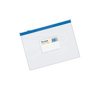 Dohe Bolsa zipper apaisada 99473 PVC transparente 150 micras A5 azul