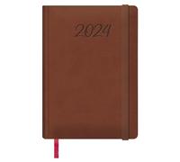 Dohe - Agenda 2024 - Día Página - Tamaño: 15x21 cm (A5) - 336 páginas - Encuadernación cosida - Tapa dura - Color Marrón - Modelo Manaos