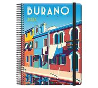 Dohe - Agenda 2024 - Día Página - Tamaño: 15x21 cm (A5) - 336 páginas - Encuadernación en espiral - Tapa dura - Modelo Traveller Burano