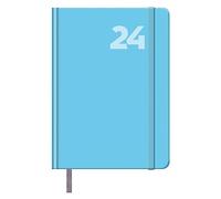 Dohe - Agenda 2024 - Día Página - Tamaño Mediano: 14x20 cm - 336 páginas - Encuadernación cosida - Tapa dura - Color Azul - Modelo Capri