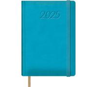 Dohe - Agenda 2025 - Día por Página, Tamaño A5 (15x21 cm), 12 Meses Enero a Diciembre, Tapa Dura de Polipiel, Planificador en Español, Material de Oficina - SAMBA Turquesa