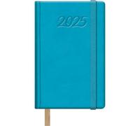 Dohe - Agenda 2025 - Semana Vista, Tamaño Bolsillo (8,5x13 cm), 12 Meses Enero a Diciembre, Tapa Dura de Polipiel, Planificador en Español, Material de Oficina - SAMBA Turquesa
